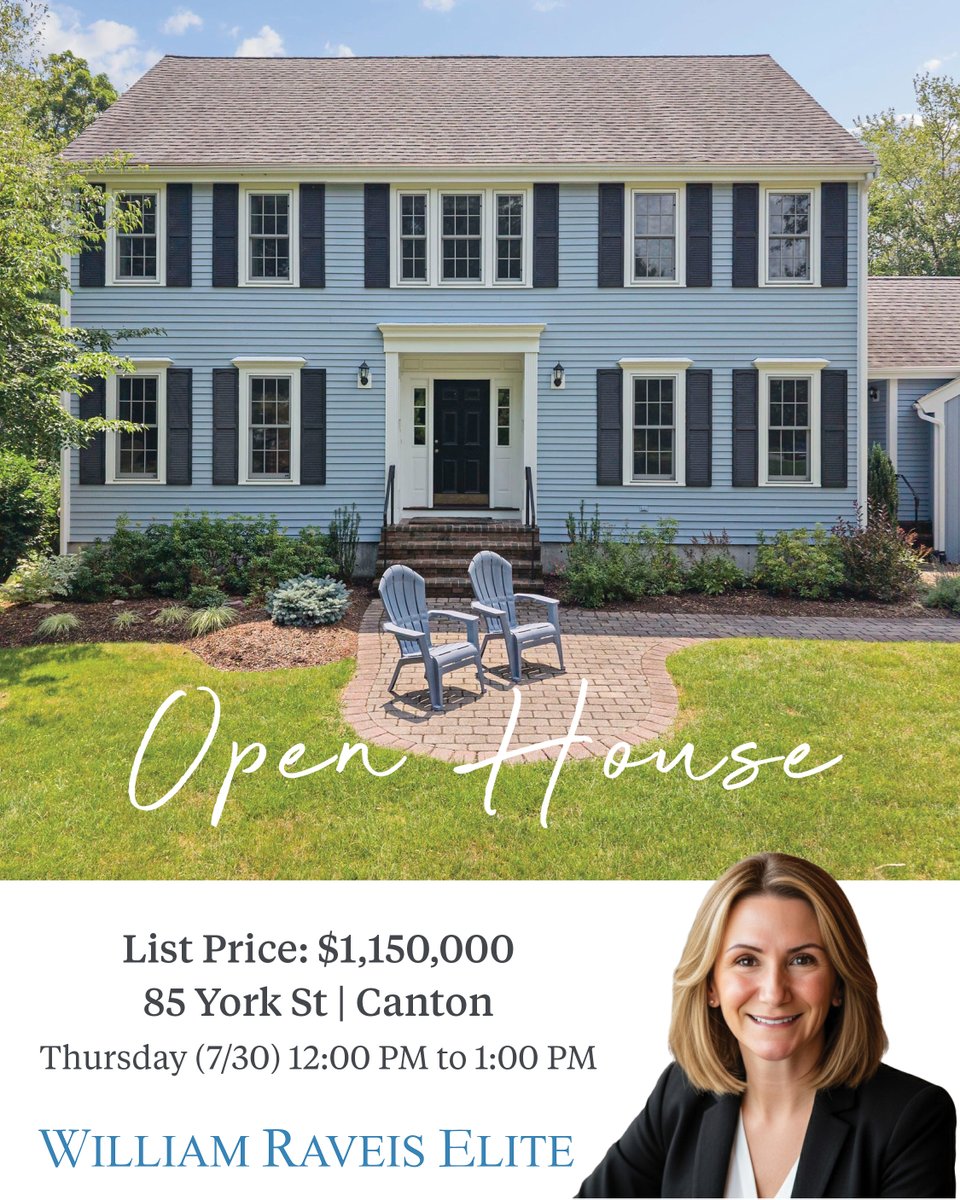 ReneeRobertsRE's tweet photo. 🏡 OPEN HOUSE! ✨
📍 85 York Street, Canton, MA
 💲 Offered at $1,150,000
Renee Roberts
 📞 (781) 727-3054 | renee.roberts@raveis.com
https://t.co/P38hqZg2lN https://t.co/LdsN3dgpAu