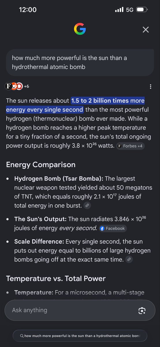 Maine3XVision's tweet photo. The sun is the most powerful thing in existence.

The sun is literally a highly contained ongoing thermonuclear reaction that is over a billion times more powerful than the world most powerful thermonuclear bomb.

The finesse of Creation.

#3rdEyesOnly https://t.co/jMvoDYnPHi