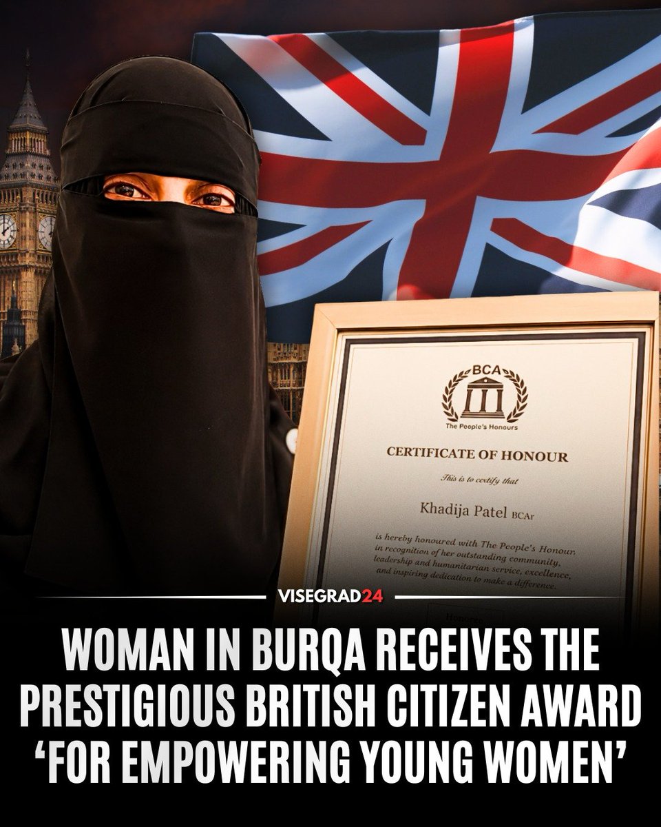 visegrad24's tweet photo. Khadija Patel, from Bolton, UK, has been awarded the British Citizen Award 2026 at a ceremony held at the Palace of Westminster.

Patel was recognized for empowering young women in the community.

The British Citizen Award, known as "The People's Honours," recognizes exceptional courage, selflessness and sustained civic leadership, with recipients joining a national Roll of Honour alongside only a small number of honourees selected from across the UK.