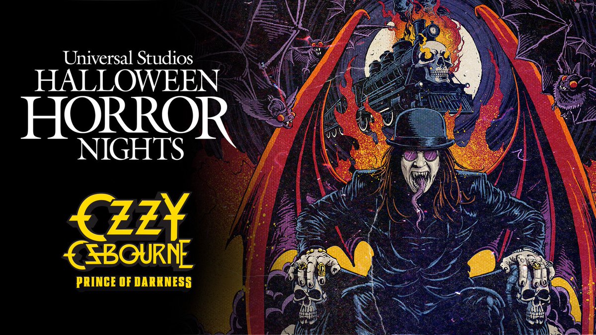 ExpThemePark's tweet photo. At Universal Orlando, HHN guests will venture through ancient ruins and foreboding dungeons before boarding the “Crazy Train” for a twisted ride into a realm inspired by the covers of his fan-favorite albums, Diary of a Madman, Bark at the Moon, The Ultimate Sin and Black Rain. https://t.co/rWCcG0AOk3