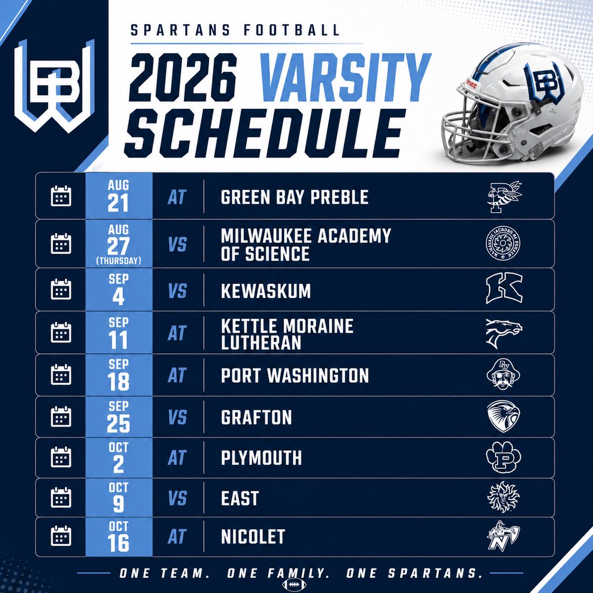 WBW_Football's tweet photo. All three of our schedules are set! Looking forward to a great year of Varsity, JV1, and JV2 football! https://t.co/SmfksY7fyi