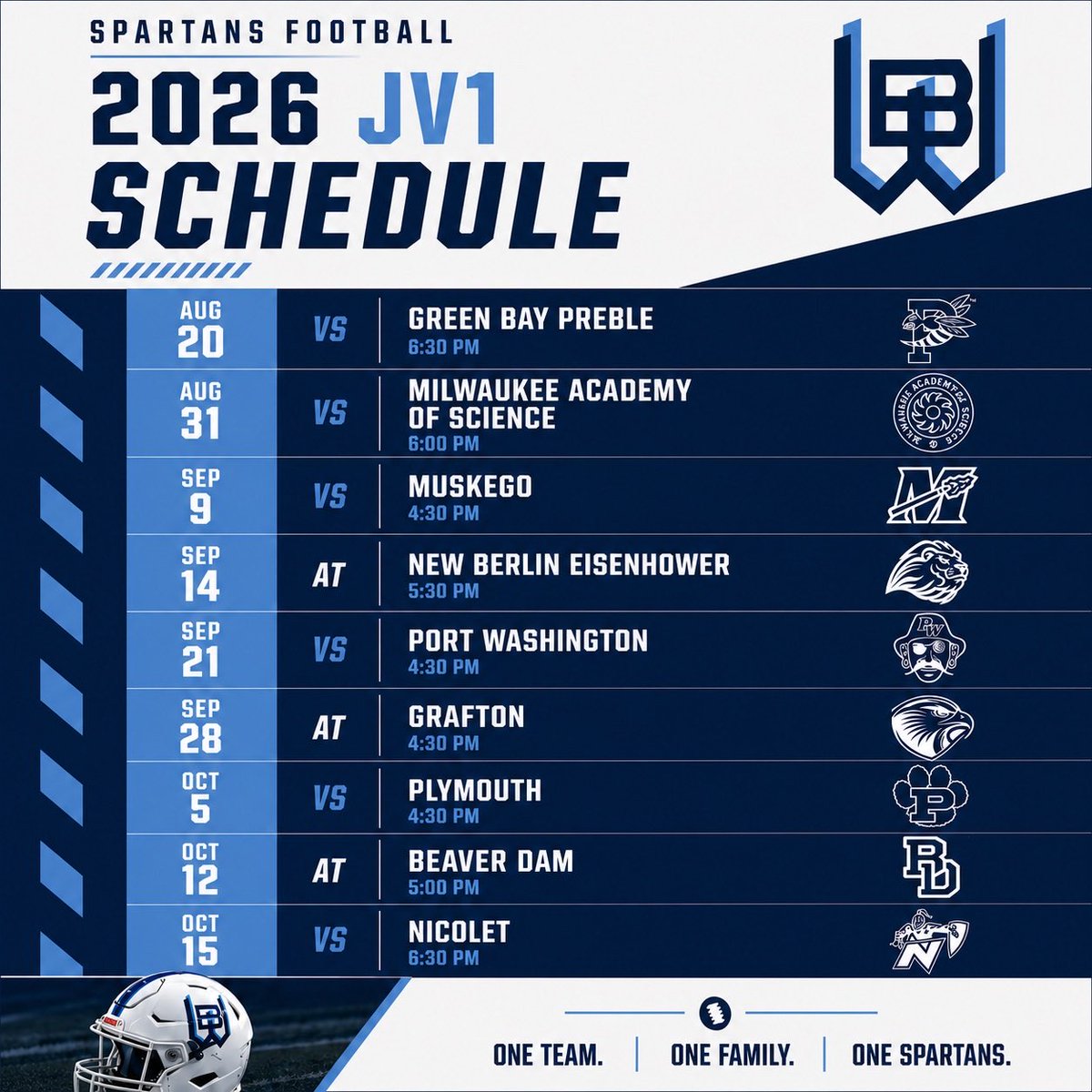 WBW_Football's tweet photo. All three of our schedules are set! Looking forward to a great year of Varsity, JV1, and JV2 football! https://t.co/SmfksY7fyi