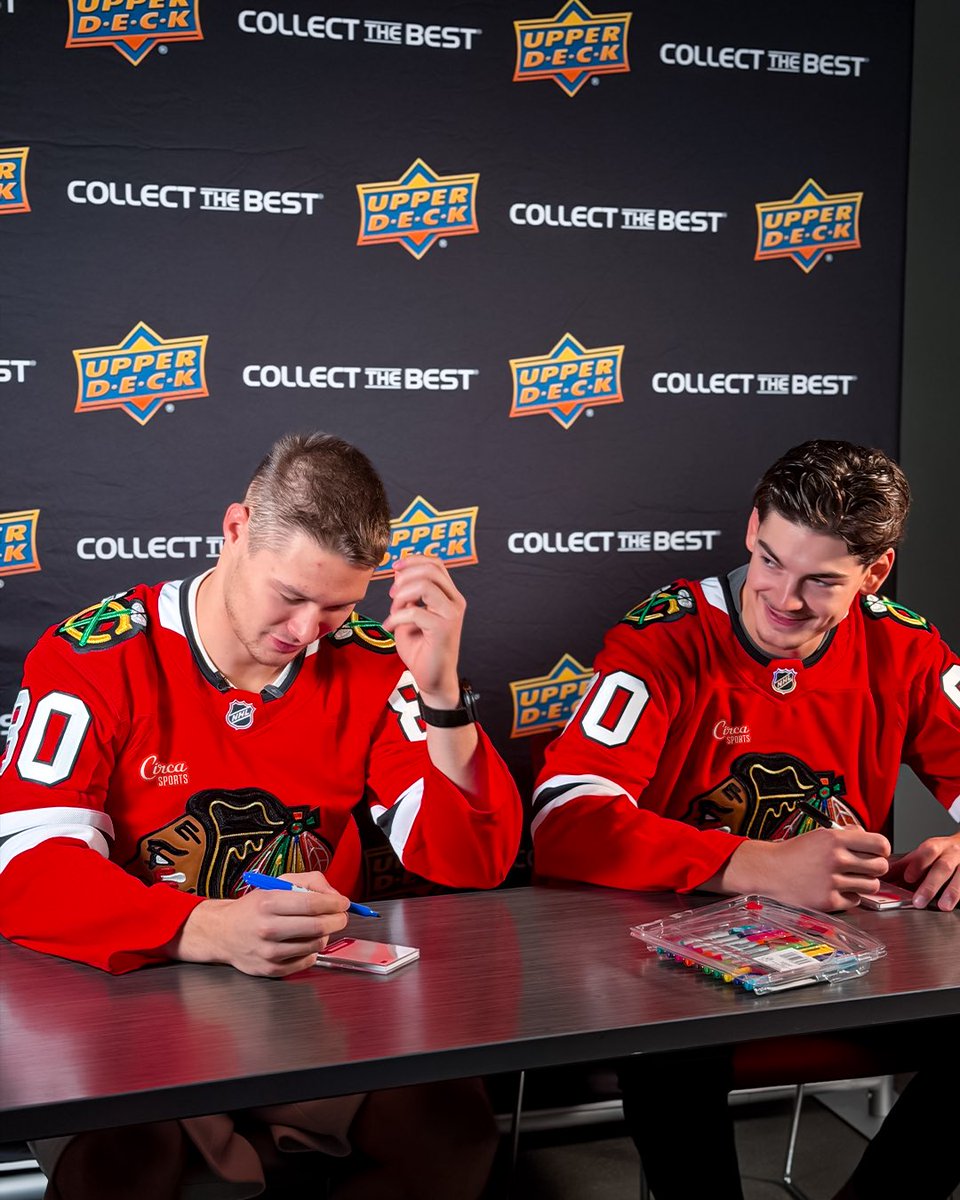 NHLBlackhawks's tweet photo. stop what you’re doing 🛑

and check out Roman and Sacha at the @NHLPA Rookie Showcase today! https://t.co/8sOJbvPcDc