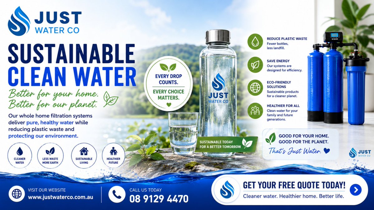 justwaterco1's tweet photo. Less plastic. More pure water.
Make an eco-friendly choice by reducing bottled water dependency at home.
#SustainableLiving #EcoHome #CleanWater #GreenChoice #WaterWise #twittertrends #virałpost #water #filtration #justwaterco
Go green today https://t.co/AE1Yklywo4