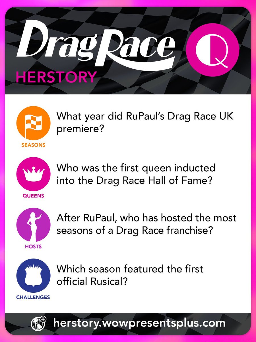 DragBasee's tweet photo. WOW Presents Plus has launched 'Drag Race HERstory', the official source featuring fun facts, elimination orders, lip-sync songs, and so much more.

It is updated within 24 to 48 hours of a new episode airing to avoid spoilers.

Visit the page at: https://t.co/dw5LzKecWN https://t.co/jqgAThCMKm