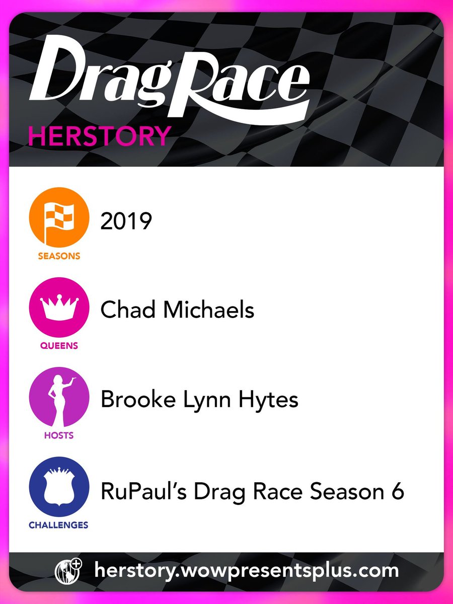DragBasee's tweet photo. WOW Presents Plus has launched 'Drag Race HERstory', the official source featuring fun facts, elimination orders, lip-sync songs, and so much more.

It is updated within 24 to 48 hours of a new episode airing to avoid spoilers.

Visit the page at: https://t.co/dw5LzKecWN https://t.co/jqgAThCMKm