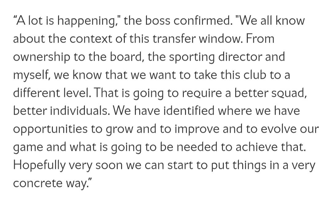 cdavison_afc's tweet photo. #AFC | Mikel Arteta on the transfer window:

"A lot is happening. We want to take this club to a different level. Hopefully very soon we can start to put things in a very concrete way."

🗣 https://t.co/s3oI8xBLlF https://t.co/mSeJiUTAvP