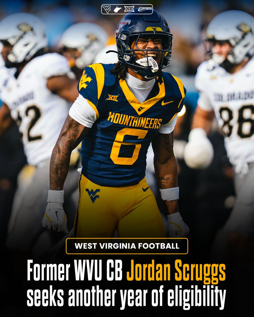 WVSportsDotCom's tweet photo. Former #WVU cornerback Jordan Scruggs is seeking another year of eligibility. A court hearing is scheduled next week on his motion for a temporary restraining order and preliminary injunction in the case.

Details ▶️ https://t.co/whLXf4xciq https://t.co/j0m6wRZgyg