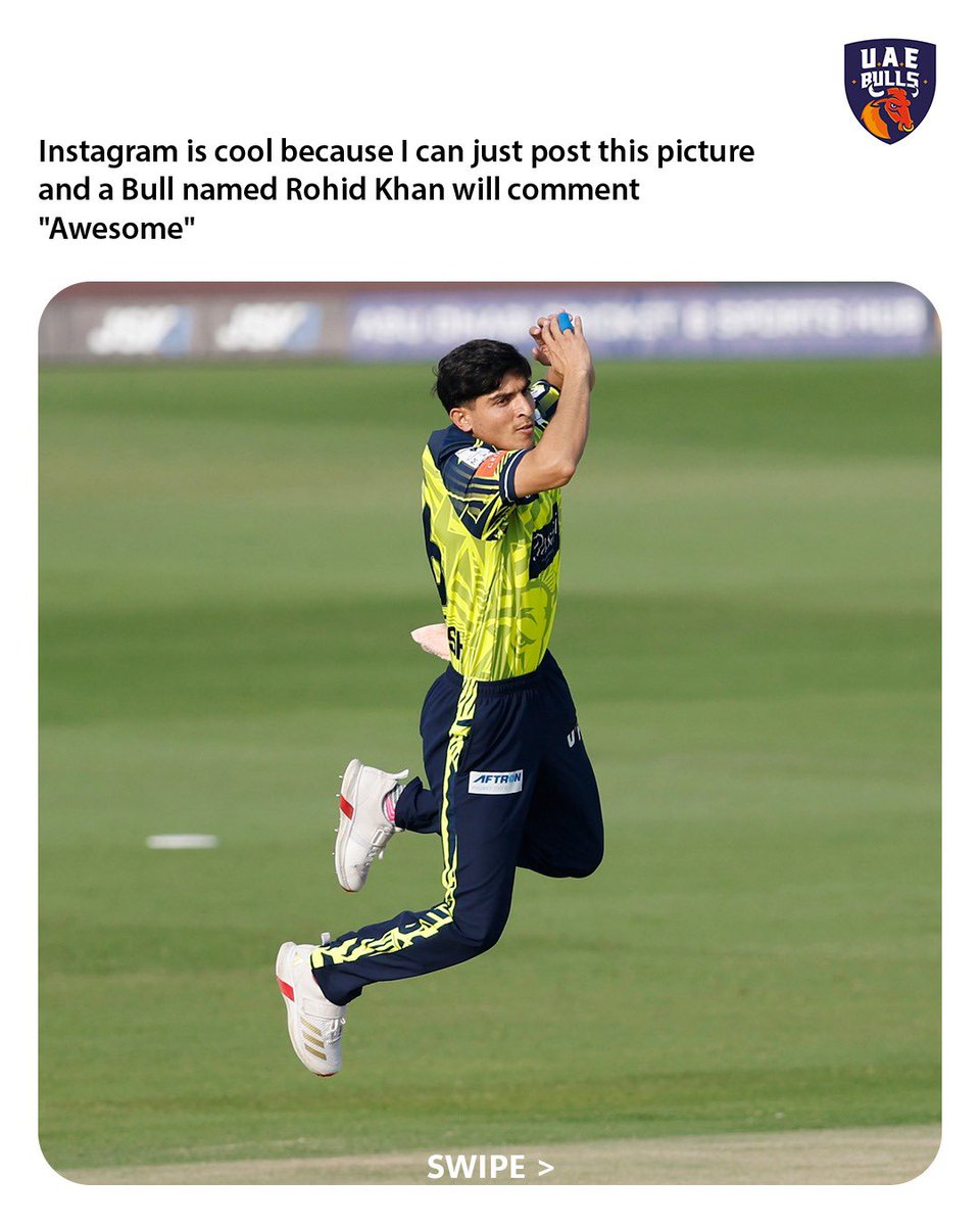 Bulls_T10's tweet photo. We know exactly who’s commenting before the notification even arrives. 😂

#UAEBulls | #YallaLetsGo https://t.co/tPmR9c4y6W