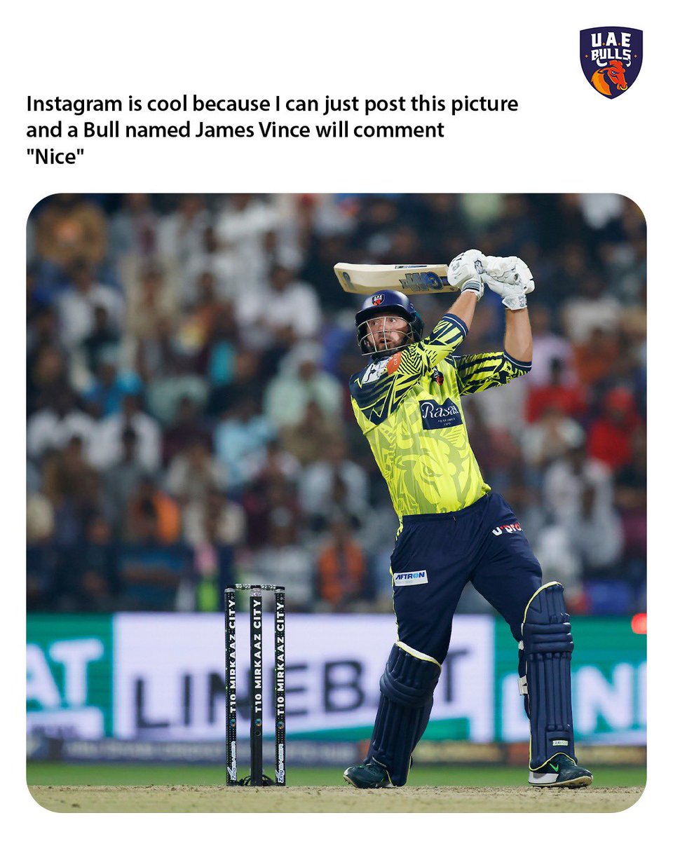 Bulls_T10's tweet photo. We know exactly who’s commenting before the notification even arrives. 😂

#UAEBulls | #YallaLetsGo https://t.co/tPmR9c4y6W