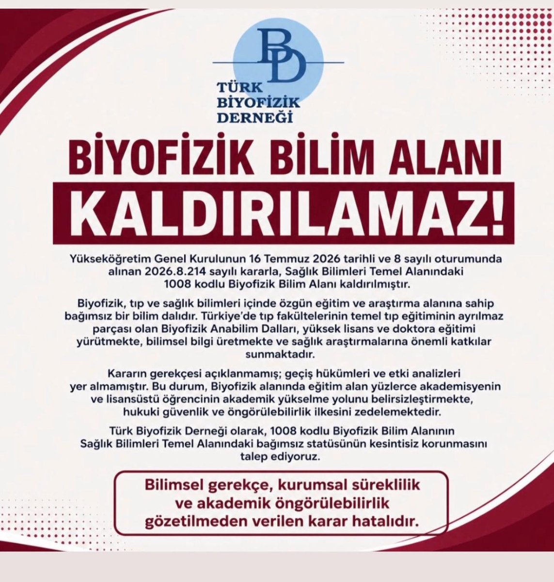 tudenk's tweet photo. @YuksekogretimK
@UAKKurumsal
@GundemiAntep27
@FatmaSahin
@saglikbakanligi
#1008BiyofizikKorunmalıdır #Biyofizik #TürkBiyofizikDerneği #SağlıkBilimleri https://t.co/OwnAUv7Xkw