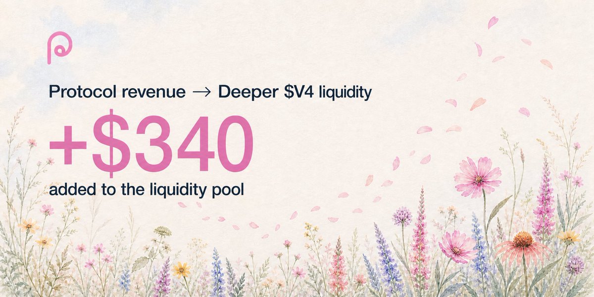 0xprogrammable's tweet photo. We’ve decided not to burn the $V4 purchased with revenue from the Programmable ecosystem.

Instead, we’re adding it to the permanently locked main pool.

Every buyback now serves two purposes: buying $V4 and deepening the LP.

https://t.co/LPIFu2140r https://t.co/MnZX9j85wX
