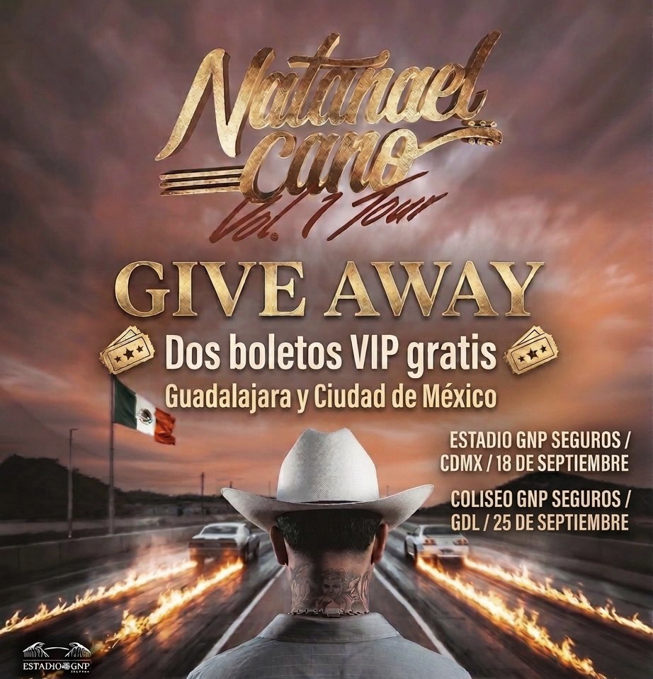 treceentmx's tweet photo. 🚨 ¡GIVEAWAY NATANAEL CANO! 🚨

🔥 Primer Giveaway para Natanael Cano 🔥

¿Listo para cantar a todo pulmón? 🎤 Te llevamos a ti y a un acompañante a vivir una noche inolvidable en el concierto de Natanael Cano . 🎟️✨

🎟️ ¿QUÉ TE PUEDES GANAR?

 2 boletos para ver a Natanael Cano el 18 de septiembre en Ciudad de México o 25 de septiembre en Guadalajara .

📌 ¿CÓMO PARTICIPAR? Es super fácil:
1. 🏷️ Etiqueta en los comentarios a la persona con la que irías a ver a Natanael Cano. Y a qué ciudad te gustaría asistir 

2. 📲 Sigue nuestra cuenta: Tú y la persona que etiquetaste deben seguirnos en Facebook, TikTok y Twitter (links en biografía)

3. 📸 Comparte esta publicación en tus historias (¡ no olvides etiquetarnos!).

✨ ¡Y listo, ya estás participando! ✨

🏆 ANUNCIO DEL GANADOR/A:
Daremos a conocer al afortunado/a el 15 de agosto a las 9:00 PM a través de nuestras redes 

3️⃣OPORTUNIDADES DE GANAR 
Tendremos tres ganadores
1 en Twitter 
1 en Facebook 
1 en TikTok 

¡Entre más participes etiquetando a diferentes amigos, más oportunidades tienes de ganar! Mucha suerte a todos. 🍀👇