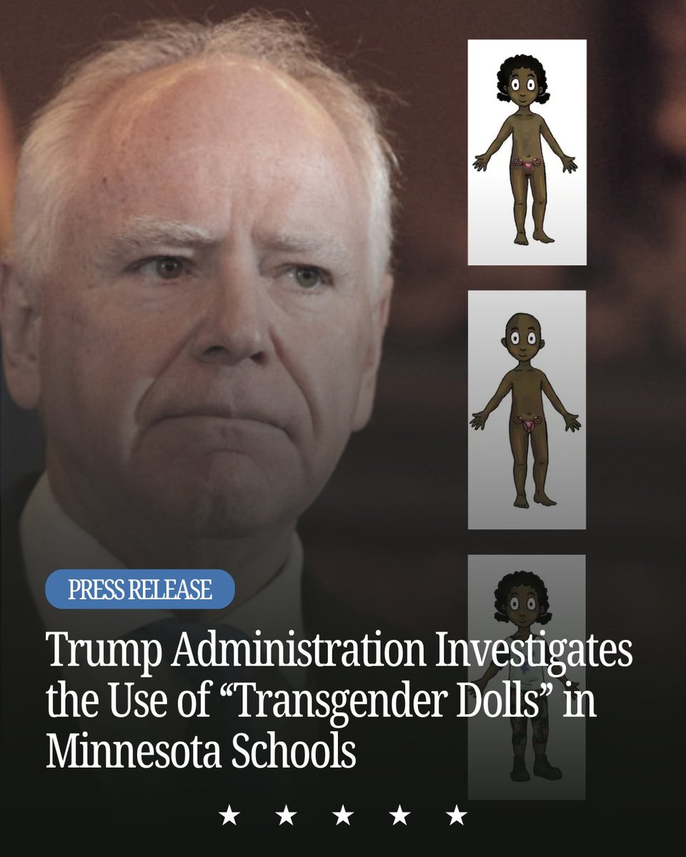 usedgov's tweet photo. No child should be exposed to vulgar material, and certainly not without parental knowledge or consent. 

That’s why we’re investigating disturbing reports that ‘trans dolls’ are set to be distributed in Minnesota classrooms to children as young as FOUR years old. https://t.co/OXEH9PqUl5
