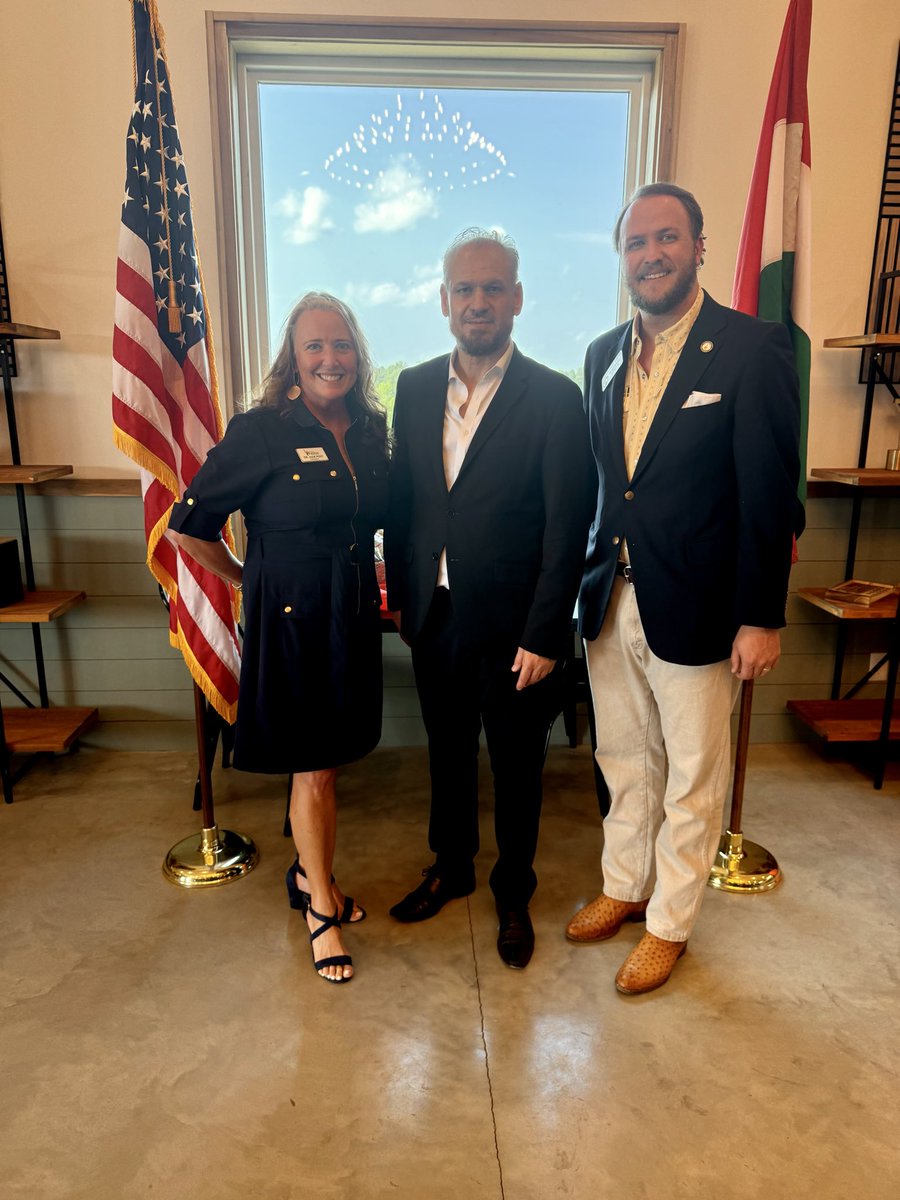 TylerPaulSmith's tweet photo. It was an honor to welcome the Ambassador of Hungary to the United States to Haralson County yesterday. Our shared history dates back to the late 1800s, when Hungarian immigrants established the community of Budapest, named after Hungary’s capital, and planted vineyards across the surrounding hillsides. Their winemaking legacy continues today through Dogwood Hills Farm and Winery in Tallapoosa. Thank you, Ambassador, for joining us as we honored this important heritage here in Georgia’s House District 18.