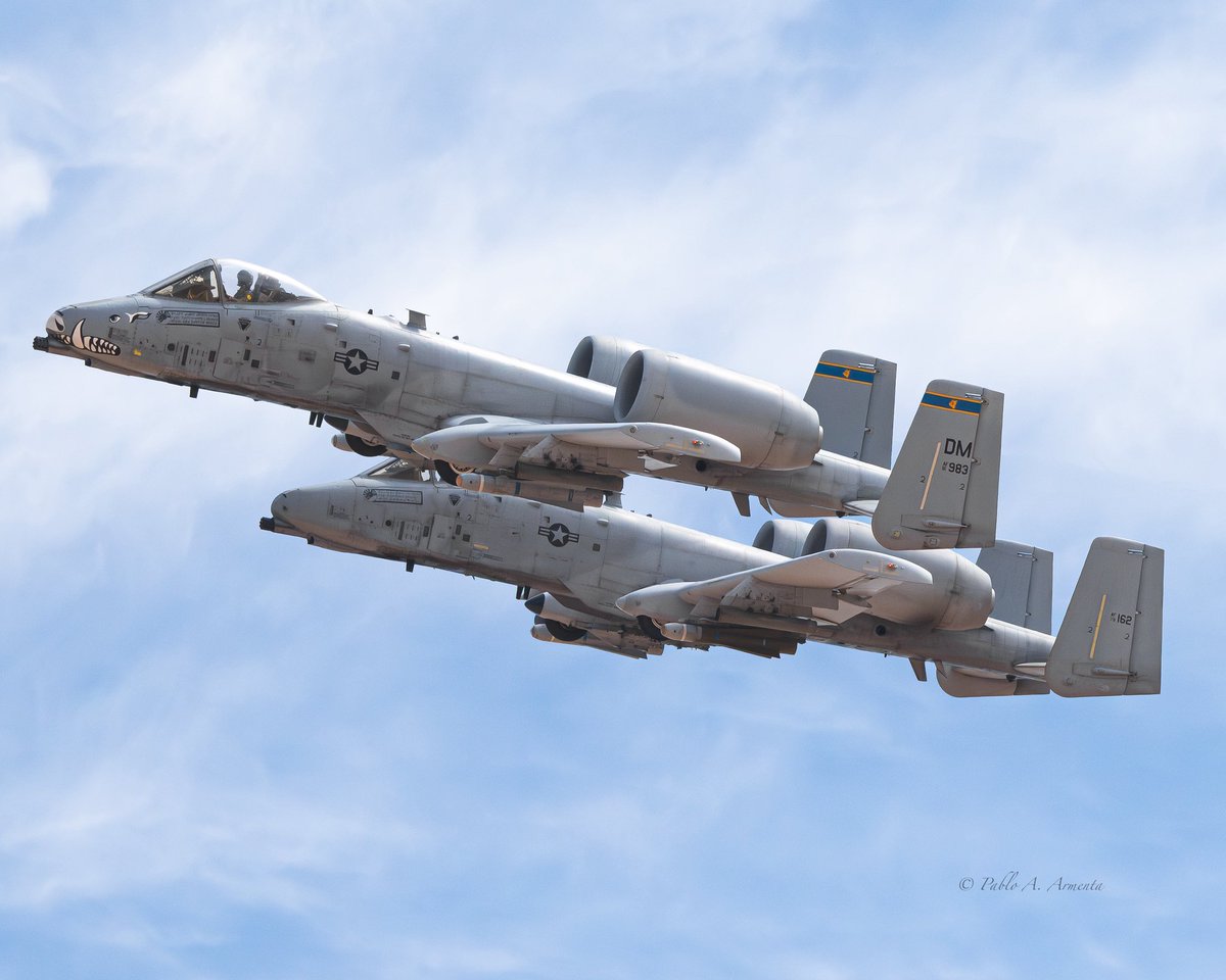 armenta1_pablo's tweet photo. ATTACK!!
Today the 357th will be conducting its last flight with the A-10 after 55 years in service. I had a lot of memories with the squadron, from the NASNI TDY to the range. Grateful for the opportunity to photograph this amazing crew. LLTH! 
#357FS #A10 #DavisMonthanAFB #USAF https://t.co/O7Btoj27JM