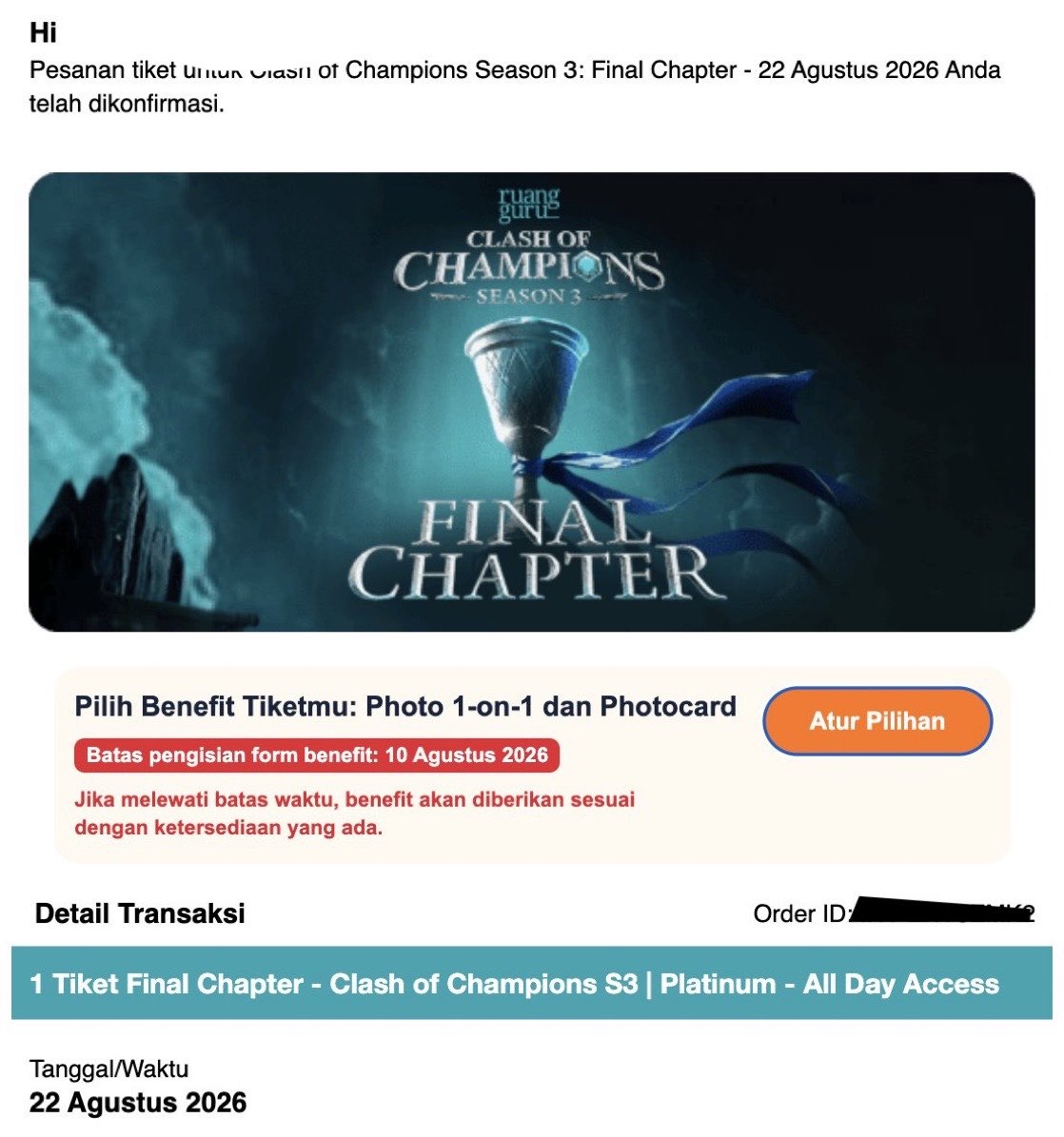 louvcree's tweet photo. ⋆.𐙚 ̊ wts dijual tiket coc clash of champions final chapter season 3

𑣲 section platinum all day access
𑣲 included all benefit
𑣲 bisa ketemu disana krn aku jg nntn
𑣲 dijual krn temenku gajadi nntn
𑣲 web price + fee 100

kl minat bs lgsg dm yaa, trusted aman 100% an pribadi https://t.co/MqHHpYig8c