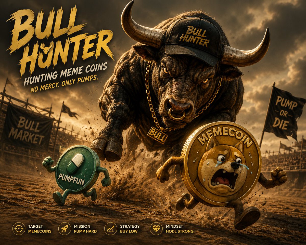 huntbull_'s tweet photo. 🐂🎯 The hunt has begun.

Weak hands run.
Fear fades.
The Bull Hunter never chases hype—it hunts conviction.

Every cycle creates legends. Every dip creates opportunities.

Who’s next? 👀🔥

#BullHunter #Memecoin #PumpFun #Crypto #Solana #BullRun #Altcoins #DeFi #CryptoCommunity https://t.co/XZhQSWHU7d