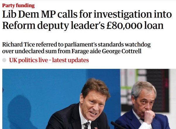 Parody_PM's tweet photo. Jolly decent of Richard Tice to keep the Parliamentary Standards Commissioner busy with another case of dodgy dealings while his investigation into my own dodgy dealings is on hold until after the by-election. https://t.co/Wy2sq7DadX