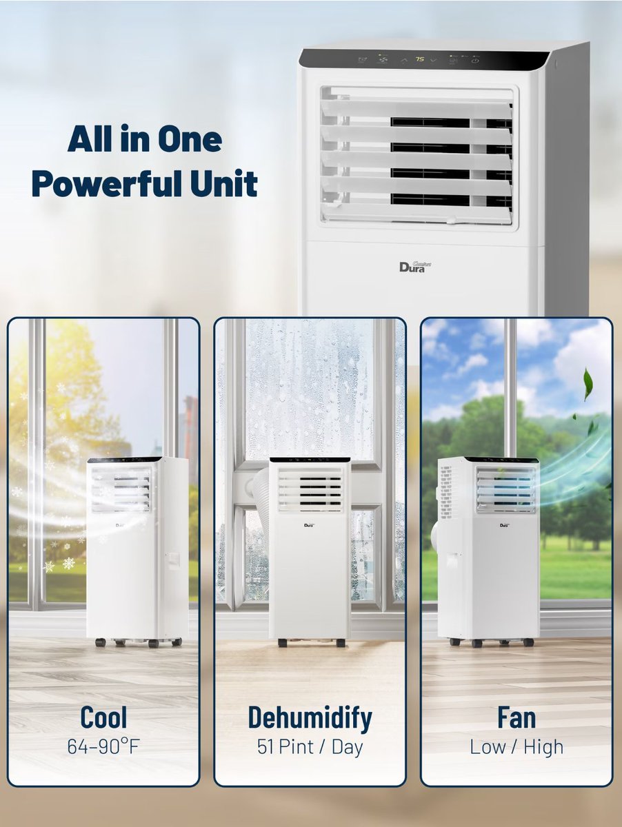 spieltimes's tweet photo. 44% OFF! ❄️ 3-in-1 DuraComfort 8,500 BTU Portable Air Conditioner only $174.90 (was $309.99)!

https://t.co/ABlnIFxlGF https://t.co/j92pYo18uN