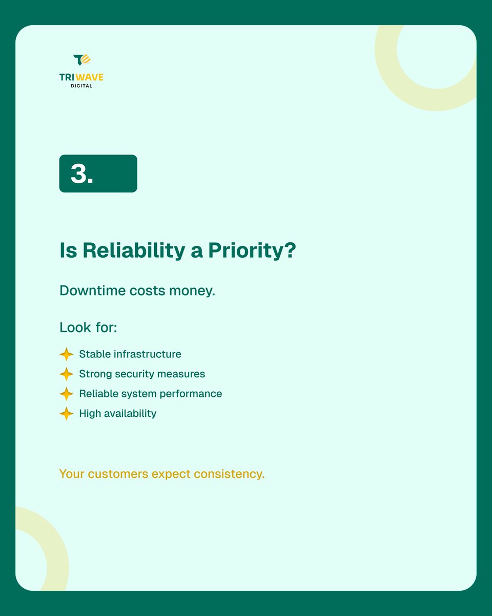 Triwave_digital's tweet photo. Choosing the right technology partner goes beyond comparing prices. The right partner should help you build, scale, and stay ahead as your business grows.
Here are 5 questions every business should ask before making that decision. https://t.co/dIHZHW5JnU