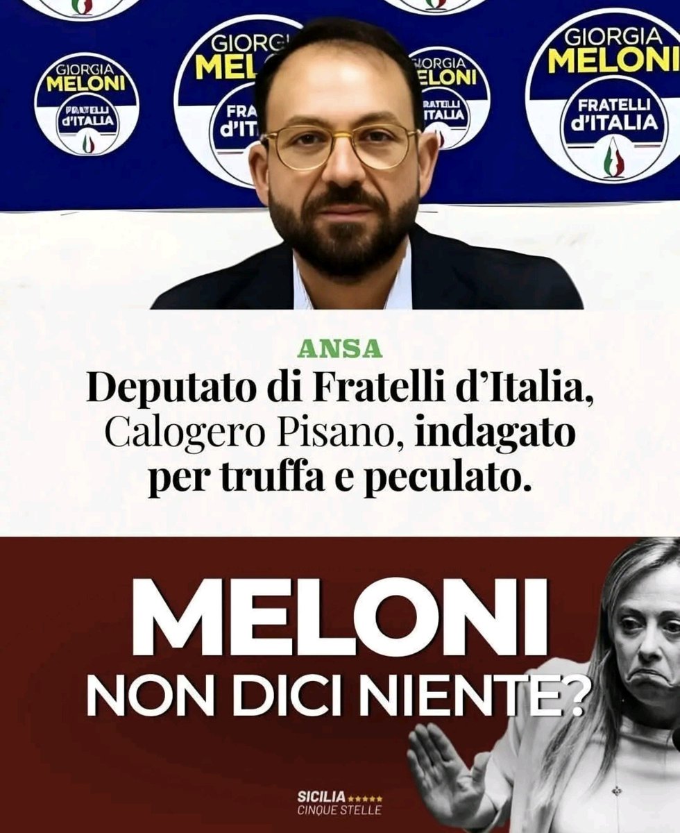 AngeloSab82's tweet photo. 🔴 Non fatevi distrarre! 

Sospeso e reintegrato ma arriva un nuovo avviso di garanzia per peculato e truffa aggravata: il caso Pisano imbarazza Fratelli d'Italia. https://t.co/FmNphgopOU