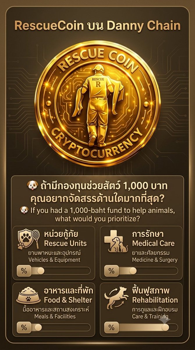 Rescuecointech's tweet photo. 🐶 If you had a 1,000-baht fund to help animals, what would you prioritize spending it on?

#RescueCoin #SaveAnimals #AnimalRescue #RescueCommunity #HelpPeople #HelpAnimals #KindnessMatters #BlockchainForGood #CryptoForGood #TogetherWeCan #ช่วยเหลือ #แบ่งปัน #เพื่อคนและสัตว์ https://t.co/LHY0FSzdhS