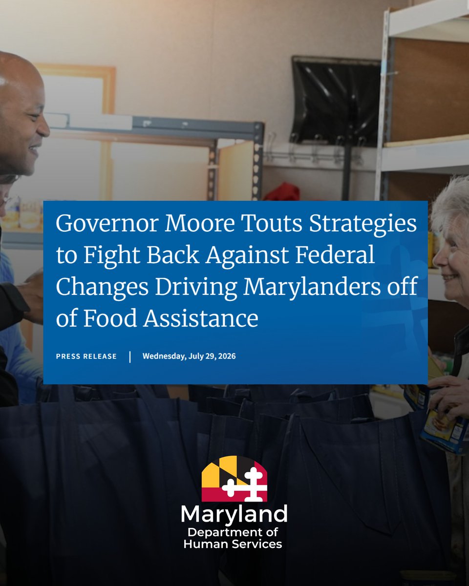MDHumanServices's tweet photo. Today, @GovWesMoore highlighted new data showing the impact of federal restrictions on Supplemental Nutrition Assistance Program benefits for Marylanders.

Since the federal changes took effect, 35,861 Marylanders have lost SNAP benefits. https://t.co/yEwXQbWgfB