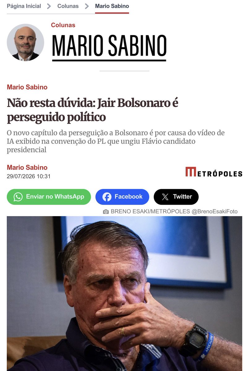 RoziSNews's tweet photo. Estão acordando?🤔
Claro que Bolsonaro é um perseguido político https://t.co/2bFKlkzbrR