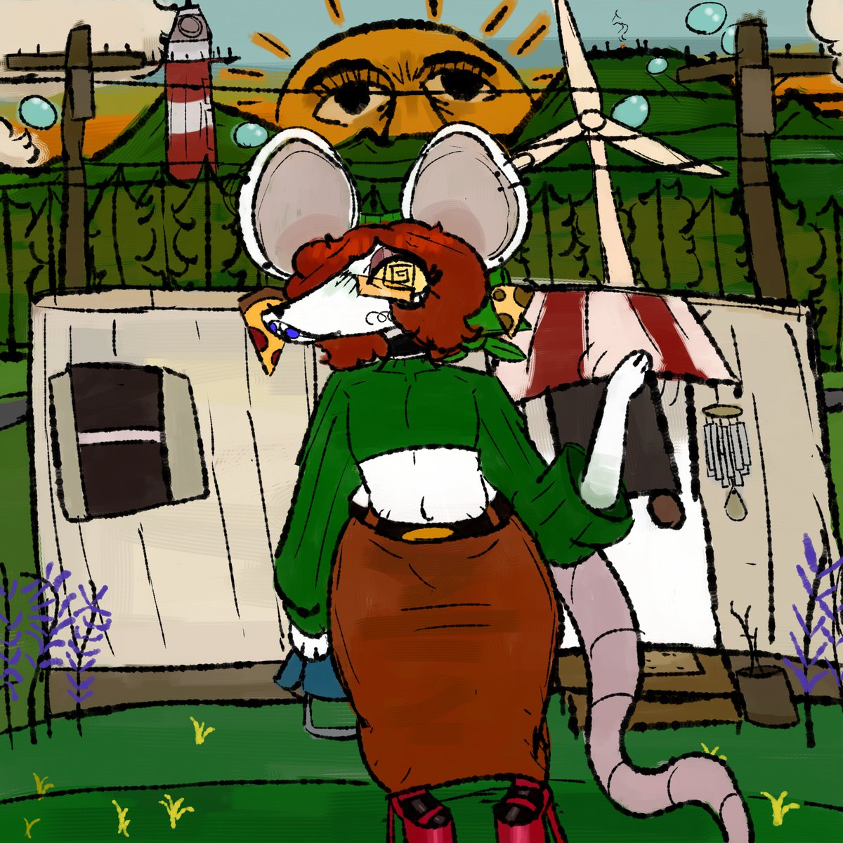 selen381REAL's tweet photo. "The Morning You Came Back" #digitalart #art #rat #oc #furry https://t.co/Ds9bBoxVAh