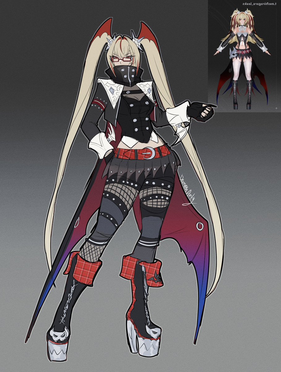 ArtyDemon's tweet photo. #ZenlessZoneZero Claret dress up ! I will admit we know so little about this character buuuut I still wanted to have fun with her redesign  since some of the elements of the og I didn’t like.  And I rushed a bit with it …I just wanted to get it out of my system XD https://t.co/0KYeDm8Vc0