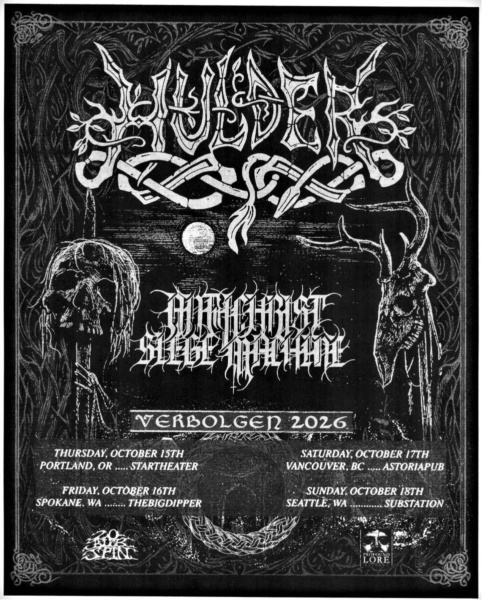 HULDER_OFFICIAL's tweet photo. We will make our return to the Pacific Northwest this October for a set of VERBOLGEN release performances. These shows will be joined by ANTICHRIST SIEGE MACHINE and local support.

TICKETS ON SALE FRIDAY JULY 31
https://t.co/l4O94Qfo26 https://t.co/1nyMi2cOAE