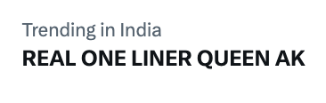 nats_coree's tweet photo. TRENDING IN INDIA !!

REAL ONE LINER QUEEN AK https://t.co/fcwGu8jSIk