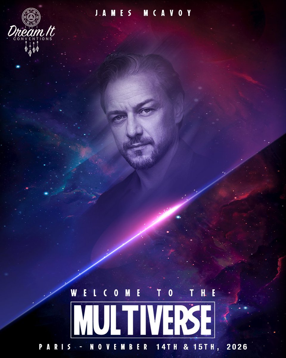 DreamitCon's tweet photo. #WTTM Our 7th guest is none other than James McAvoy, who plays Charles Xavier in the X-Men prequel films. James will be joining us on November 14th and 15th and he can't wait to meet you all! / Notre 7ème guest n'est autre que l'interprète de Charles Xavier dans la prélogie X-Men, James McAvoy.  James sera présent les 14 et 15 Novembre et il a vraiment hâte de tous vous rencontrer !

https://t.co/XdqSHx6RYA