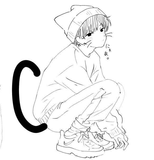 m0m0n0mi1's tweet photo. 猫ハジ🐈‍⬛

#ぎなさんに描いたよ https://t.co/kkoizMkthT
