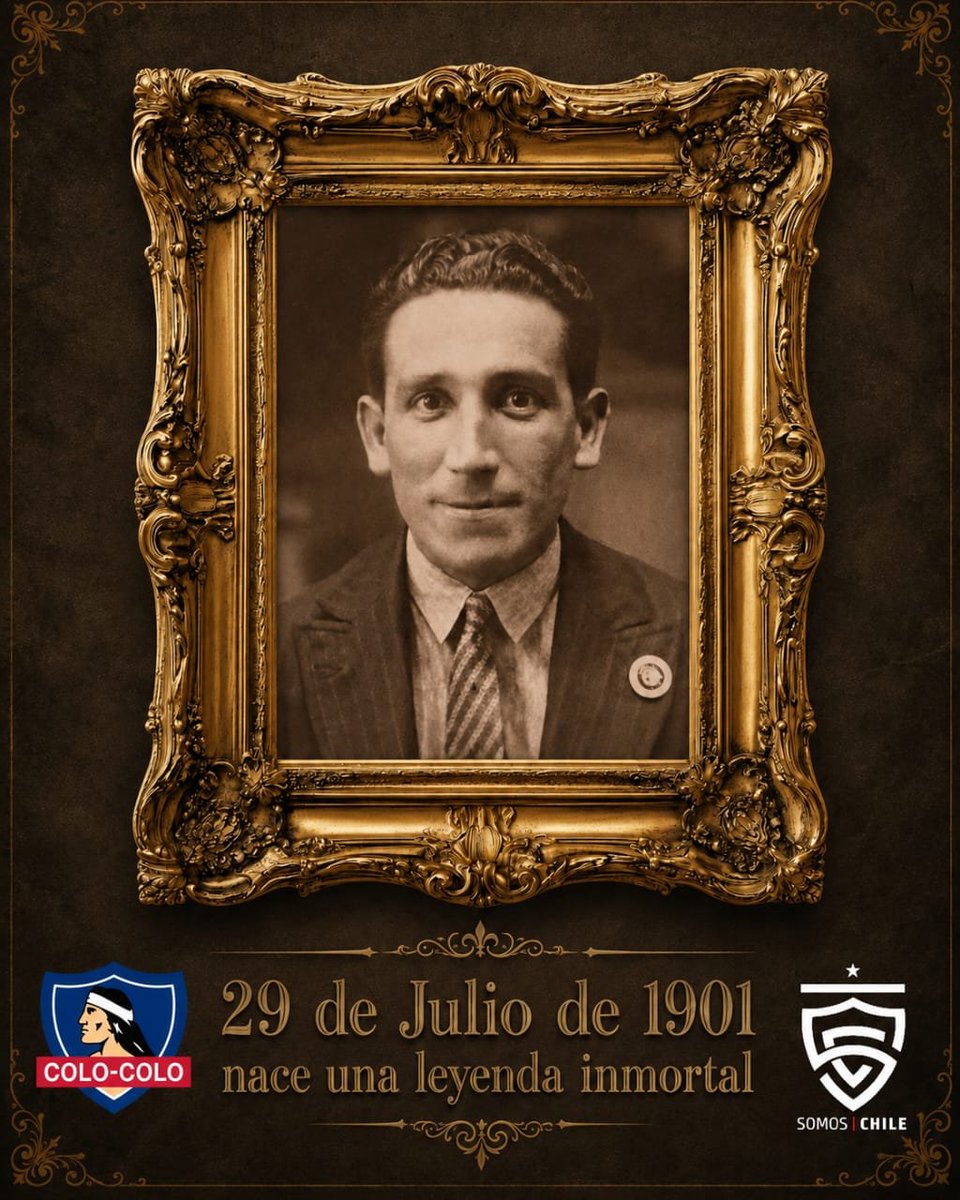SomosChile_X's tweet photo. LEYENDA ETERNA 🏳️🏴🤟

Un 29 de julio de 1901 nació David Arellano Moraga, fundador, capitán e ídolo eterno de Colo-Colo.

Hoy conmemoramos el natalicio de quien marcó para siempre la historia del Cacique y dejó un legado que continúa vivo en cada generación alba.

Que sea un día muy albo en honor a don David. 🙌❤️

¡Arellano vive en el corazón del pueblo colocolino!

#SomosChile11Años 🤟🤟