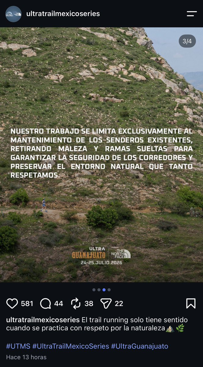 alexramblasr's tweet photo. Organizadores de la @UltraTrailMex, de @thenorthface, se deslindaron de la devastación de garambullos en Guanajuato.

Pese a señalamientos y acusaciones, no expresaron disposición para contribuir con las autoridades en el esclarecimiento de los hechos ni ofrecieron participar en las labores de rescate y replantación de las cactáceas afectadas, aunque sí aprovecharon el entorno para su evento…