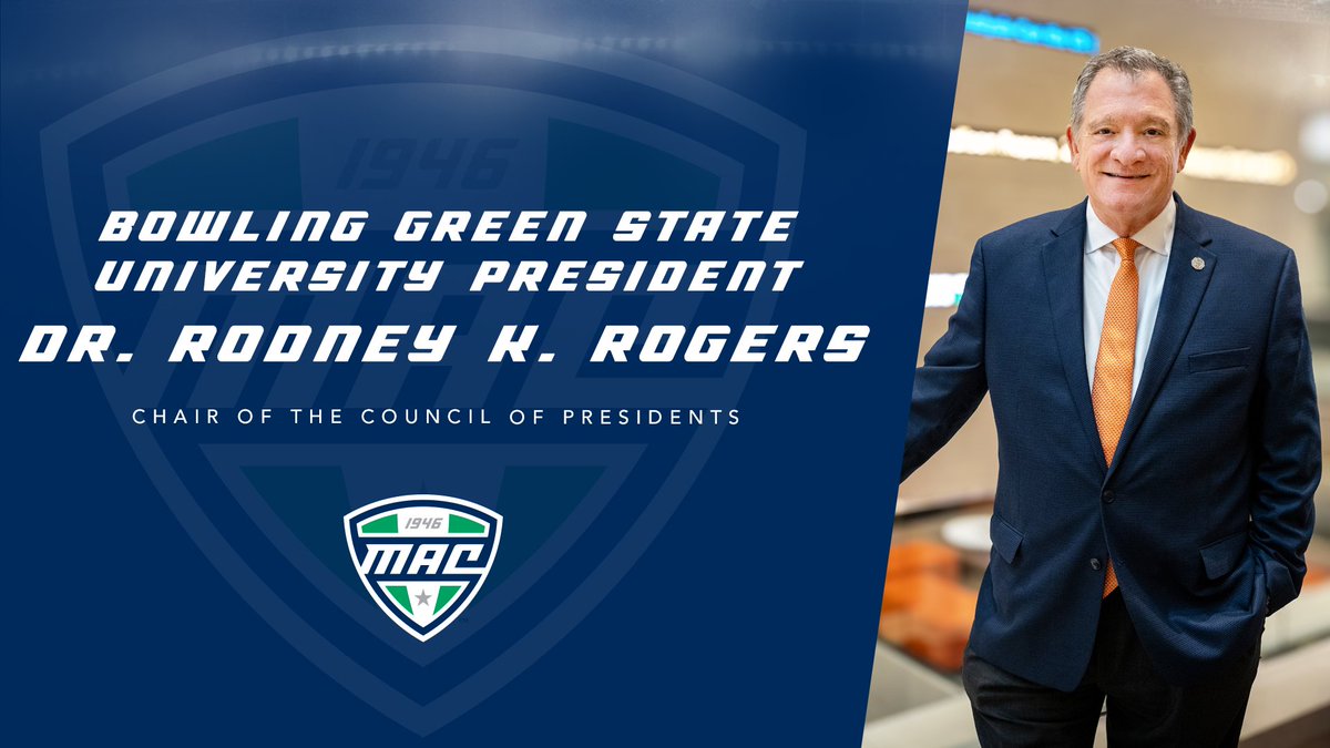 MACSports's tweet photo. Bowling Green President Dr. Rodney K. Rogers Elected Chair of MAC Council of Presidents

🗒️: https://t.co/NkNKKUMRuF | @BGSU https://t.co/mJ5TzEvEfU