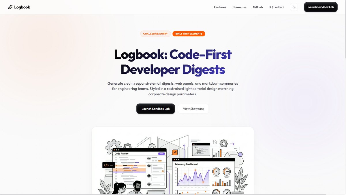 anuragdotdev's tweet photo. Just shipped my submission for the @unlayer Elements
I built Logbook Studio, a developer digest workspace that started with a simple idea: maintain one source of truth and generate every format from it.
Right now it can generate:
HTML email
Web dashboard
Print-ready PDF
JSON https://t.co/hzQ7B6SCxA