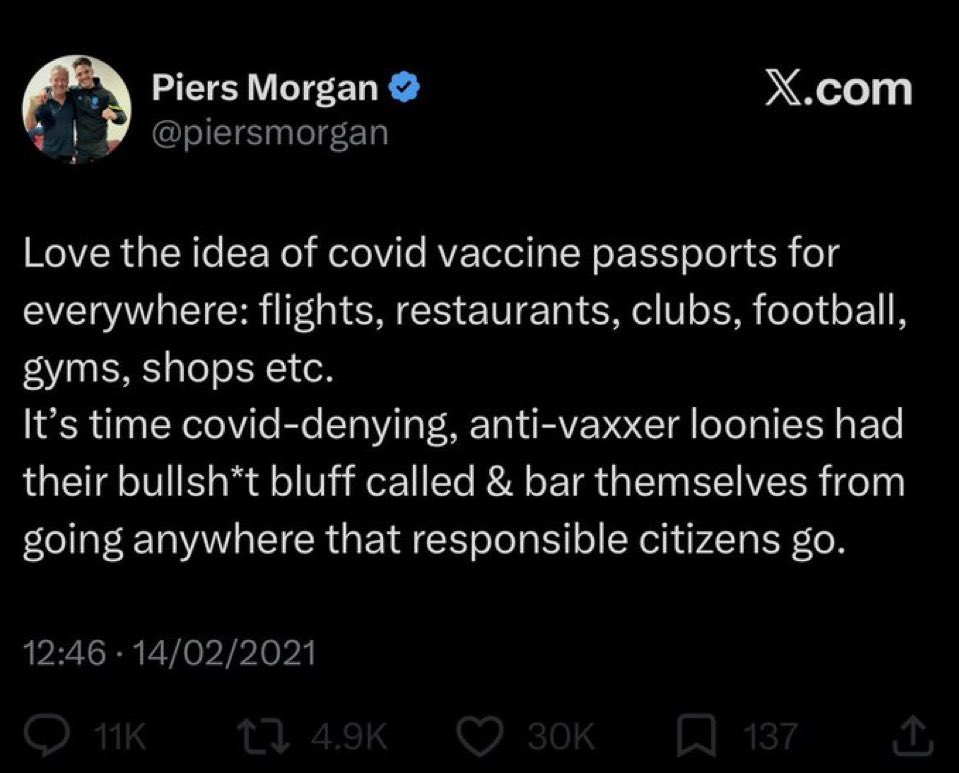 KyCo88's tweet photo. @piersmorgan No one wants to hear this from the “loonies” like you. 

All you talking heads are the same, do everyone a favor and fuck off. https://t.co/BpDkctODnw