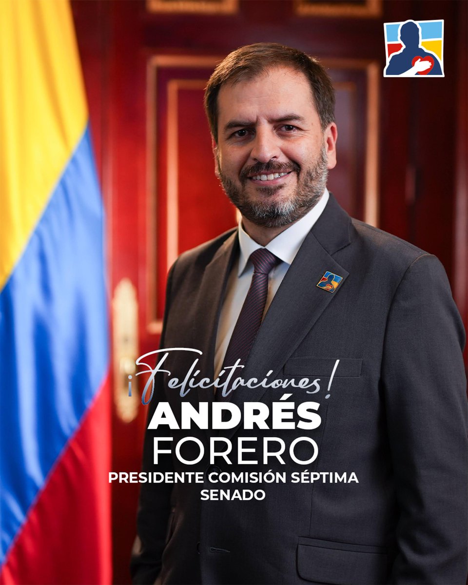 CeDemocratico's tweet photo. Felicitamos a nuestro senador @AForeroM , elegido por unanimidad como Presidente de la Comisión Séptima del @SenadoGovCo de la República para el periodo legislativo 2026-2027. La comisión encargada de salud, trabajo, pensiones y seguridad social, ahora la preside el Centro Democrático.

En mejores manos no pudo haber quedado: las de quien defendió la salud y las pensiones ante el Gobierno Petro.