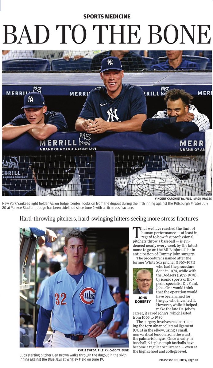 JDohertyATCPT's tweet photo. Doherty | Tommy John isn’t the only concern as stress fractures sideline MLB stars
https://t.co/WlY1Q1WwkY
Thanks to Dr. Mike Knesek of @MyPowersHealth for providing his expertise. @HeartlandSN @go4ellis @OJSM_SportsMed @NATA1950 @GLATA_updates @iata_in @aaspt_apta @okatc_scott https://t.co/lsHj1cmEhQ