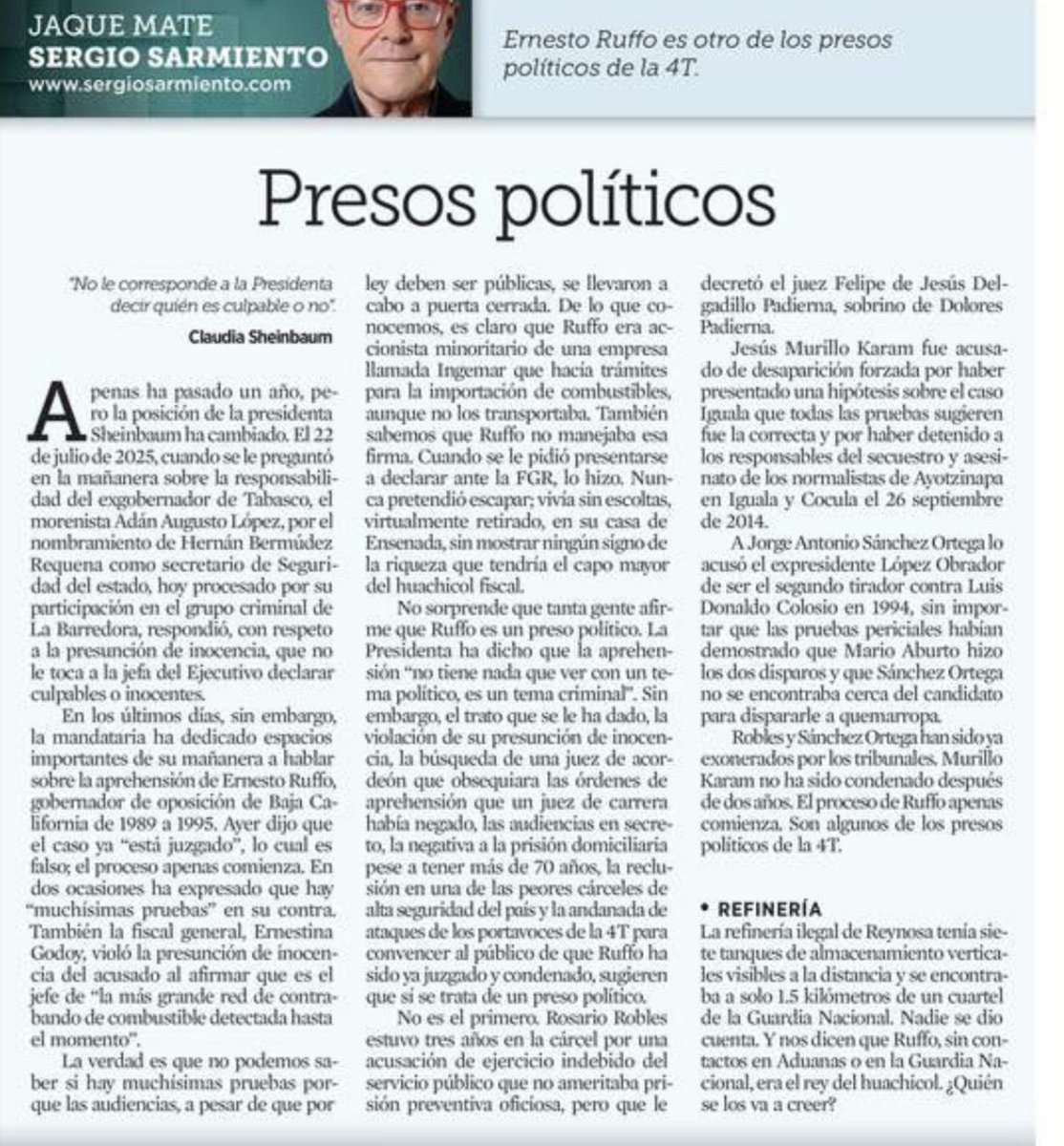 G19Terry's tweet photo. #RuffoPresoPolítico

Presos Políticos

“No sorprende que tanta gente afirme que Ruffo es un preso político” https://t.co/09sE4kMbd4
