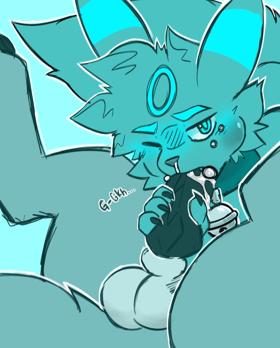 RuiOnRollers's tweet photo. This Umbreon is making a great job at swallowing Rui's lenght, might have to try better next time on not choking with the nargacuga's cum.... Or maybe he can continue to, Rui doesn't mind~

Defense against @/.renegader done back in April for the NSFW Battle Royale! https://t.co/Sfg7N9hBf4
