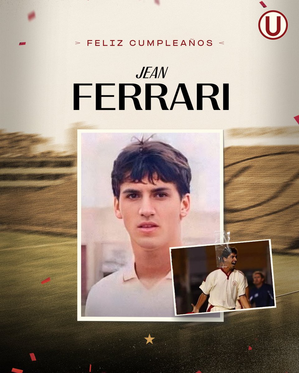 Universitario's tweet photo. ¡𝗙𝗲𝗹𝗶𝘇 𝗱𝗶́𝗮, 𝗝𝗲𝗮𝗻! ⚽️🙌

Hoy está de cumpleaños Jean Ferrari Chiabra, ex volante de Universitario que ganó un título nacional como futbolista y las ⭐️27 y ⭐️28 como administrador del club.

🏆⚽️ 1998 https://t.co/tZnfLchpGK