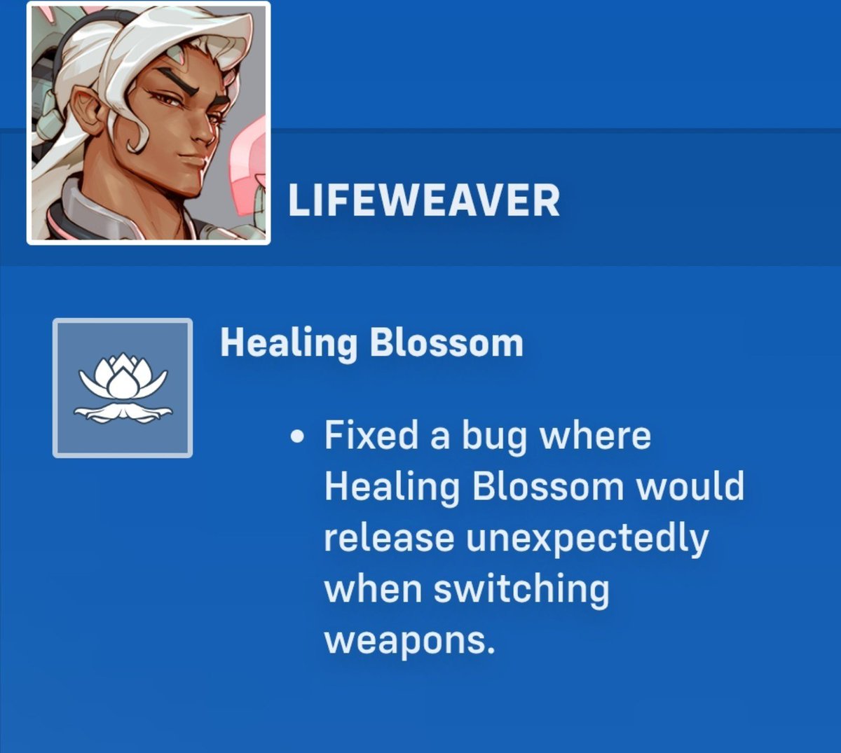 NiranUpdates's tweet photo. ❗️Healing Blossom has allegedly been fixed in the most recent patch notes, but some players are reporting they're still unable to hold a full charge. https://t.co/bdcfqiV0Hi