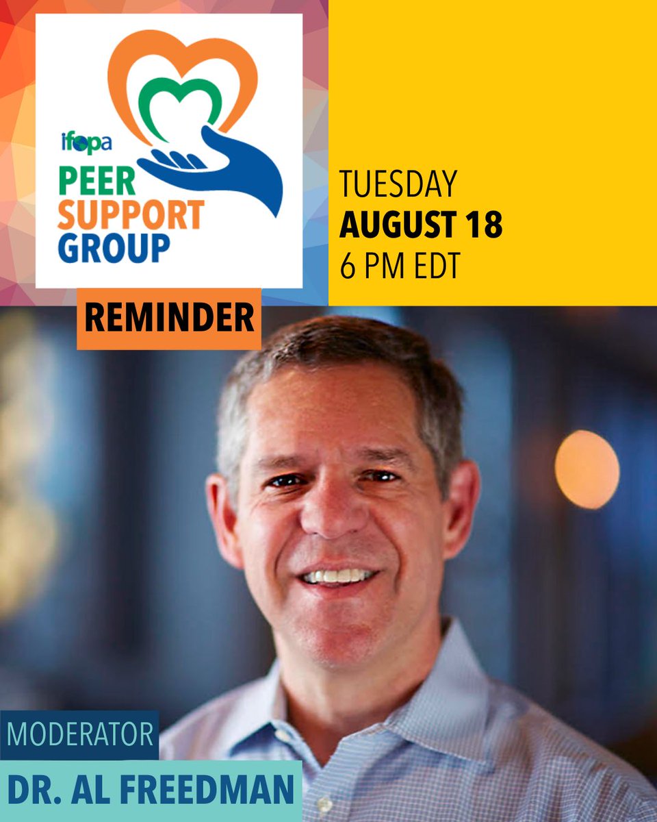 ifopa's tweet photo. 👉 Reminder: Join the Peer Support Group for Adults with FOP
🗓️ Tuesday, August 18 at ⏰ 6 PM EDT

Please note: Our August Peer Support Group for Adults with FOP will meet in the evening. The Peer Support Group will return to Noon EDT/18:00 CEST in September.

A chance to connect and share facilitated by Dr. Al Freedman (@amf41), a psychologist & rare disease parent.

🔗 Register: https://t.co/G28ryj8T1E

Participants should be comfortable speaking and understanding English. #FOPawareness #RareDisease