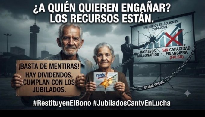 MarcoCeballo's tweet photo. #30Jul La Suspensión de Cartas Avales y falta de Cobertura Médica Violan el Derecho a la Salud de #JubiladosCantvEnLucha y Sobrevivientes de #CANTV Exigimos la restitución inmediata del Anexo C #RestituyanElBono Ya @ONU_derechos @la_patilla @salaprensaCantv @MiguelContigo @NTN24 https://t.co/mq6dZ4bFRp