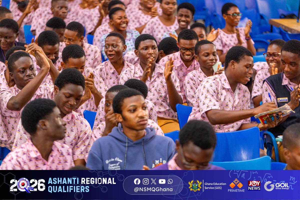 NSMQGhana's tweet photo. ASHANTI:

End of Round 3

Anglican SHS, Kumasi: 54pts
Juaben SHS: 31pts
Bonwire SHTS: 08pts

#NSMQ2026 #NSMQRegionals #Primetime https://t.co/vZbVFngJhd