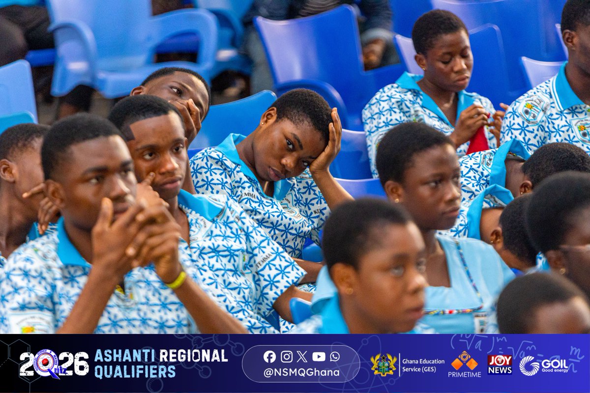 NSMQGhana's tweet photo. ASHANTI:

End of Round 3

Anglican SHS, Kumasi: 54pts
Juaben SHS: 31pts
Bonwire SHTS: 08pts

#NSMQ2026 #NSMQRegionals #Primetime https://t.co/vZbVFngJhd